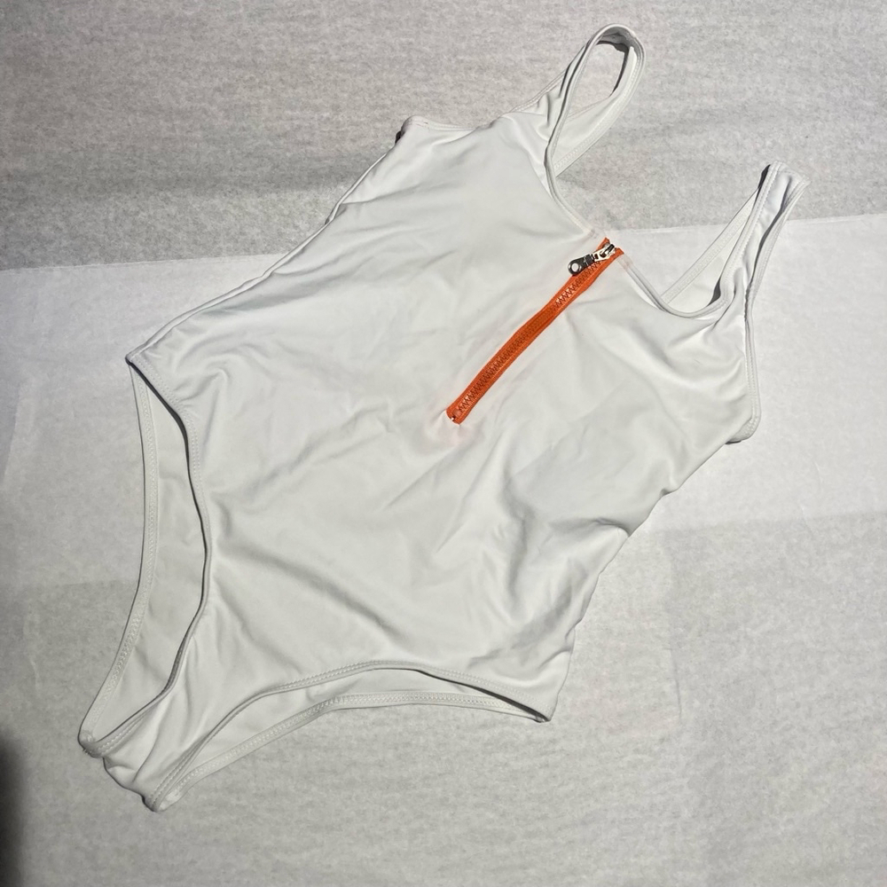 Women's Unbranded White One Piece Swimsuit Size M